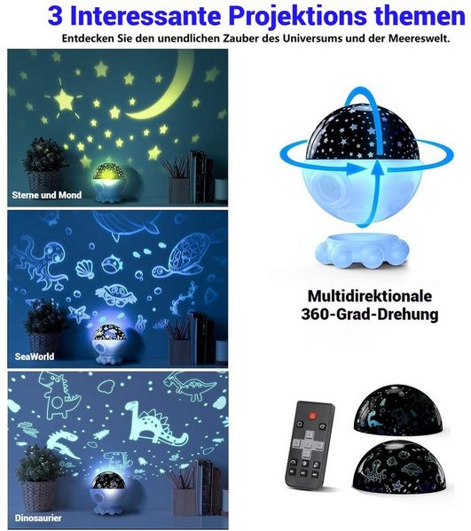 VIVIHEYDAY LED-Sternenhimmel Sternenhimmel Projektor Kinder, Rotierendes LED Sternenlicht Lampe, Nachtlicht Baby mit Timer 17 Lichteffekte Galaxy Projector, für Geburtstage und Kinderzimmer Dekoration