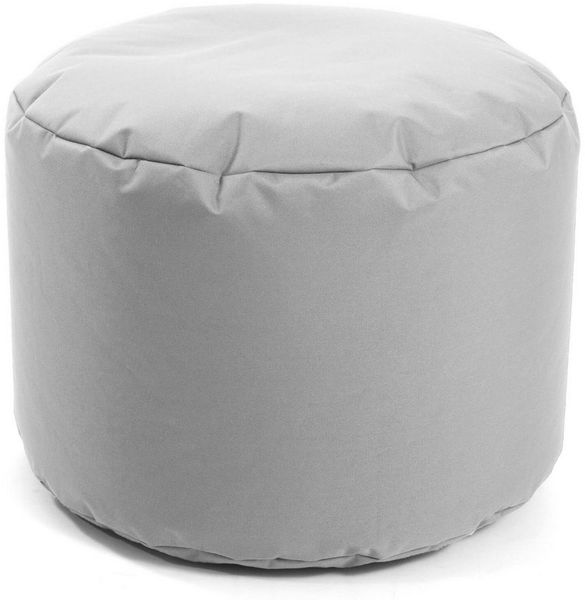 mokebo Pouf Der Ruhepouf (für Garten & Balkon), Sitzhocker Outdoor, Fußhocker, Hocker & Sitzkissen rund Grau