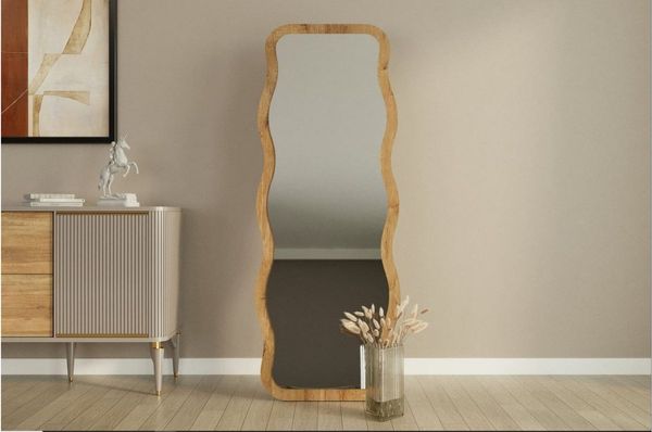 ibonto GANZKÖRPERSPIEGEL Beige Wellenform,freistehend (H 160 x T 160 x B 50 cm)