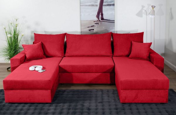 COLLECTION AB Wohnlandschaft Pico U-Form, Wohnlandschaft,2 X Ottomane,Polyätherschaum Polsterung
