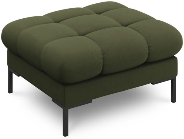 Micadoni Hocker Mamaia 1-Sitzer Strukturierter Stoff Neve Grün schwarze Beine