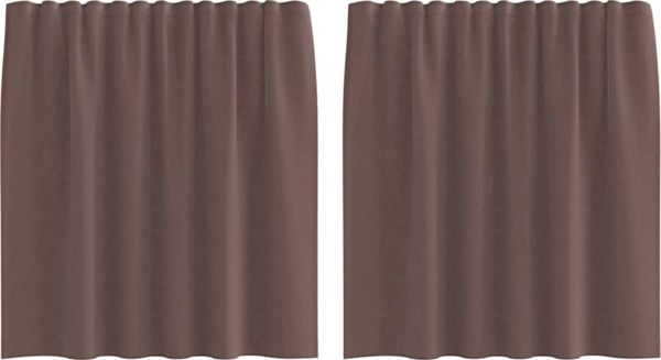 vidaXL Voile Vorhänge mit Stangentaschen 2 Stk. Braun 4102171