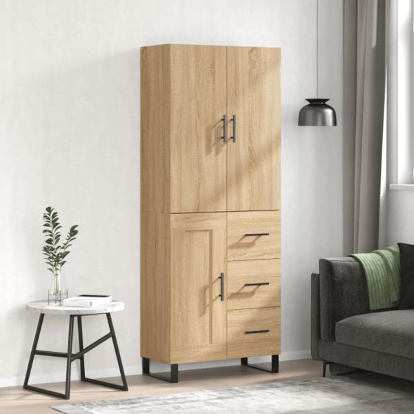 vidaXL Highboard Sonoma-Eiche 69,5x34x180 cm Holzwerkstoff 3196038