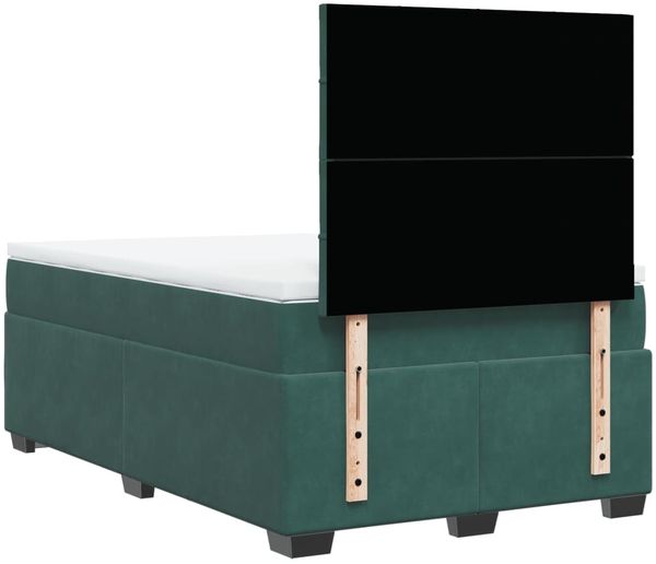 vidaXL Boxspringbett mit Matratze Dunkelgrün 120x190 cm Samt 3290861 Bild 10