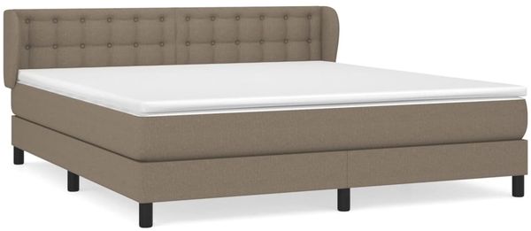 vidaXL Boxspringbett mit Matratze Taupe 180x200 cm Stoff 3126585 Bild 2