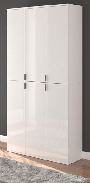 Garderobenschrank SystemX in weiß Hochglanz 91 x 193 cm