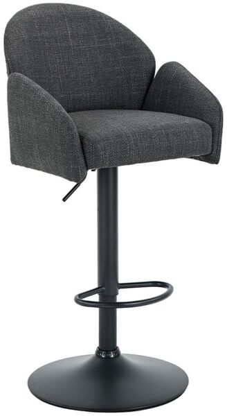 Barhocker Hilda / Holly H, Webstoff, Anthrazit, 52 x 96 x 53 cm