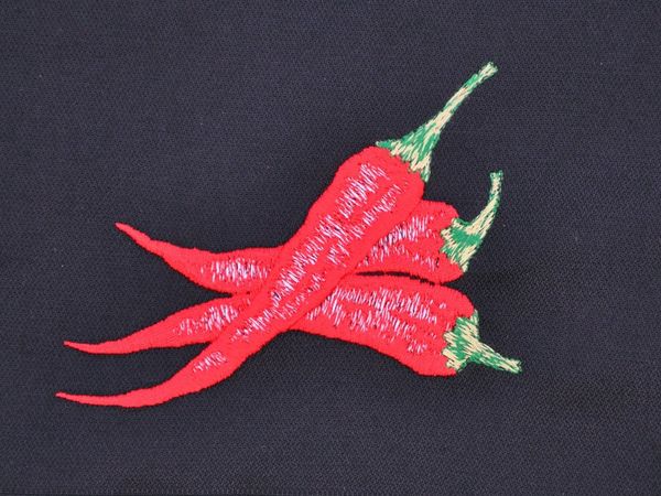 Vista Portuguese Geschirrtuch Chili mit exklusiver Stickerei, 100 % Baumwolle, schwarz