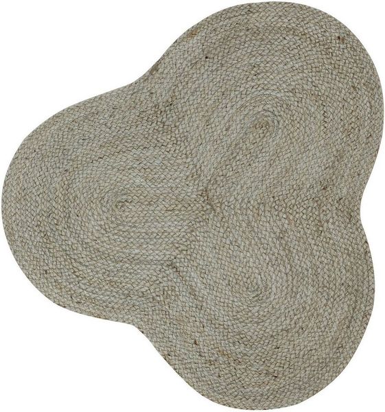 carpetfine Teppich Alia Juteteppich, wolkenförmig, Höhe: 10 mm, handgewebt aus Jute, Naturteppich, Sonderform blau, Boho Style, uni