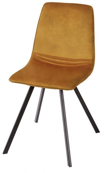 riess-ambiente Esszimmerstuhl AMSTERDAM CHAIR senfgelb / schwarz, Esszimmer · Samt · Metall · Retro