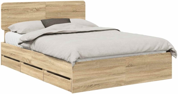 vidaXL Bettrahmen Sonoma-Eiche 150 x 200 cm Ingenieurs Holz 3412173