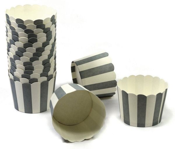 Frau WUNDERVoll Muffinform Muffin Backformen, klein Durchmesser 5 cm, grau, (100-tlg)