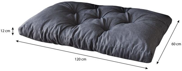 sunnypillow Sitzkissen Palettenkissen gesteppt Sitzkissen 120 x 60 x 12 cm, Anthrazit Bild 3