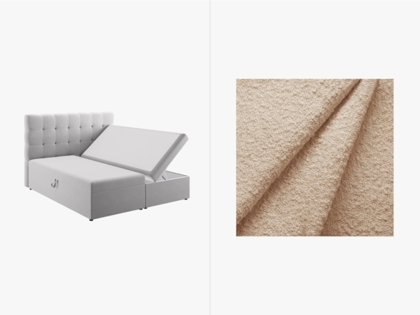 Micadoni Boxspringbett Mamaia Boucle Baloo Beige 140x200