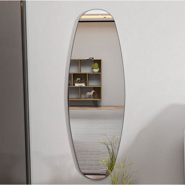 ibonto Hängespiegel 40x120 cm Transparent Ganzkörperspiegel für Flur & Schlafzimmer (H 120 x T 120 x B 40 cm)