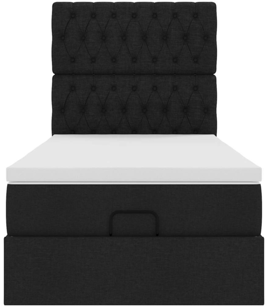 vidaXL Ottoman-Bett mit Matratze Schwarz 90x190 cm Stoff 3313204 Bild 6
