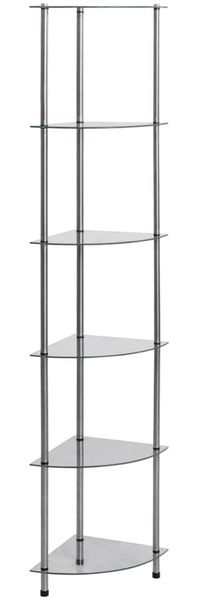vidaXL Regal mit 6 Ablagen Transparent 30x30x160 cm Hartglas 249517
