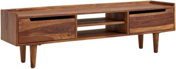 Kadima Design Massivholz-Lowboard für 60-Zoll "Tv", Sheesham, Stauraum, Schutzlackversiegelung. 145x35x43 cm