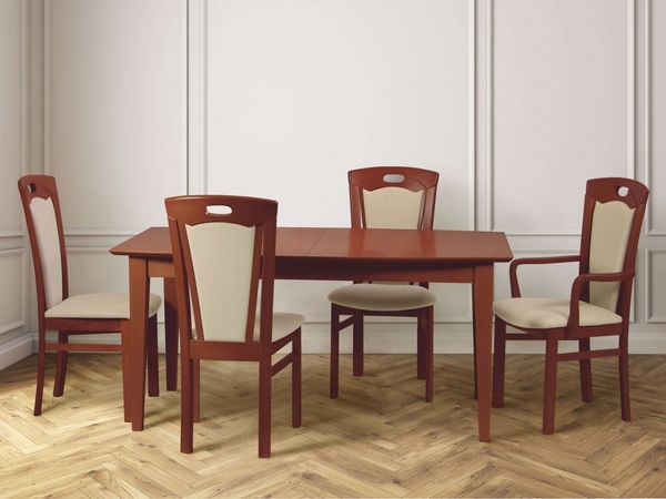 Home affaire Esszimmerstuhl FERDI, Armlehnstuhl, Made in Italy, Massivholz (1 St), Bezug Feinstruktur (wasser-und fleckabweisend) oder Struktur