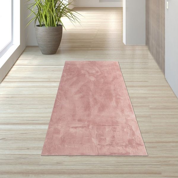 TeppichHome24 Teppich Teppich rosa weich pflegeleicht saugrobotergeeignet für Wohnbereiche, rechteckig