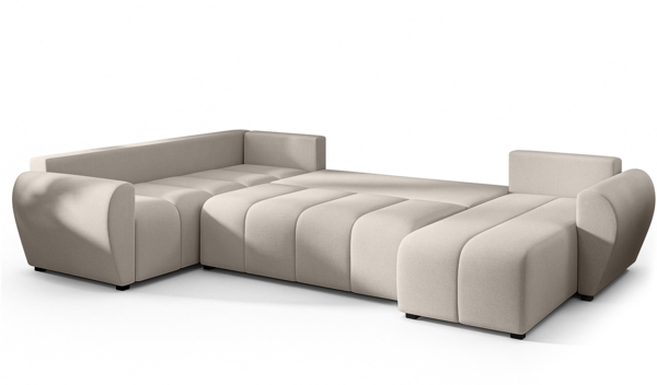 AX LIVING Malatya U XL Wohnlandschaft U Form XXL Ecksofa Beige 303cm L Bild 5