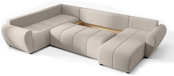 AX LIVING Malatya U XL Wohnlandschaft U Form XXL Ecksofa Beige 303cm L Bild 4