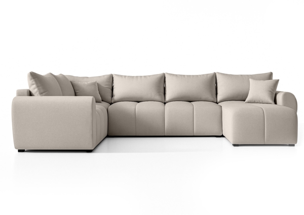 AX LIVING Malatya U XL Wohnlandschaft U Form XXL Ecksofa Beige 303cm L Bild 3