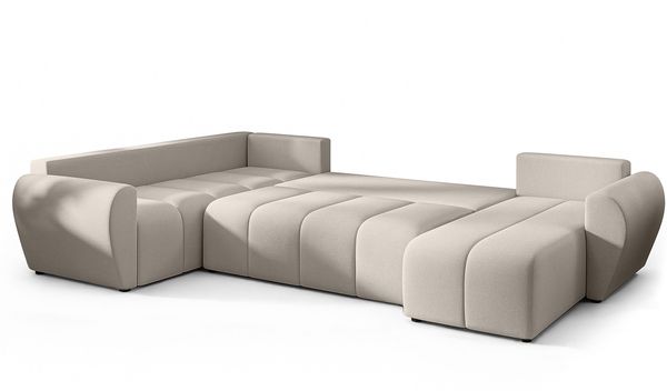 AX LIVING Malatya U XL Wohnlandschaft U Form XXL Ecksofa Beige 303cm L Bild 5