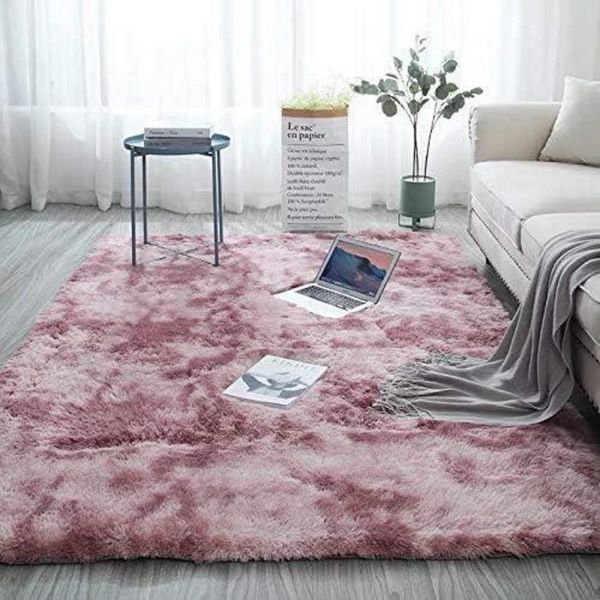 Pauwer Fellteppich Weicher Fluffy Teppich Kunstpelz Bodenteppich Rutschfester Indoor