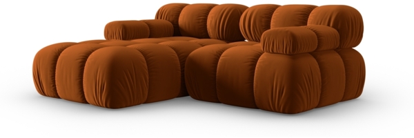 Micadoni Modulares Ecksofa Bellis 3-Sitzer Links Samt Bluvel Terrakotta Bild 2