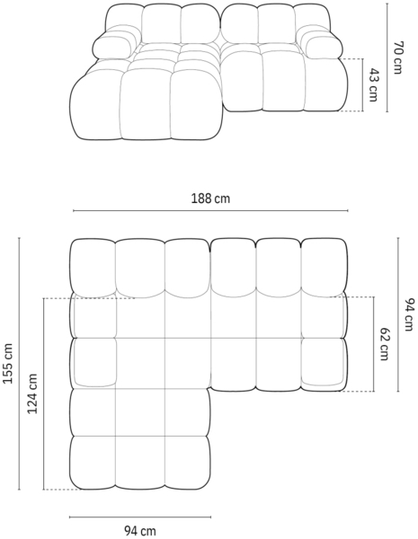 Micadoni Modulares Ecksofa Bellis 3-Sitzer Links Samt Bluvel Terrakotta Bild 9