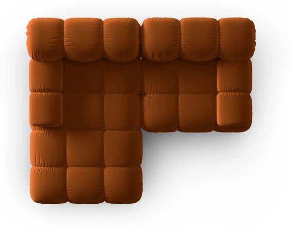 Micadoni Modulares Ecksofa Bellis 3-Sitzer Links Samt Bluvel Terrakotta Bild 5