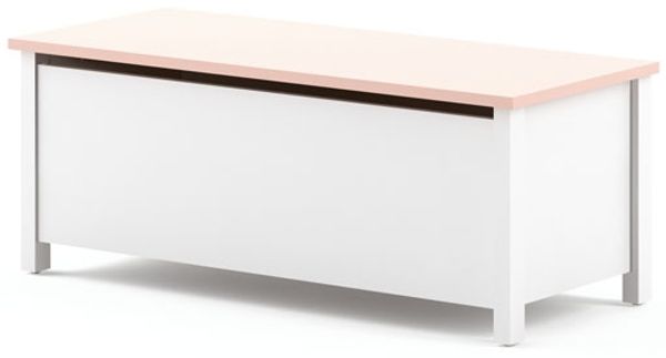 Spielzeugtruhe Mia Spielzeugkiste 99cm weiß rosa