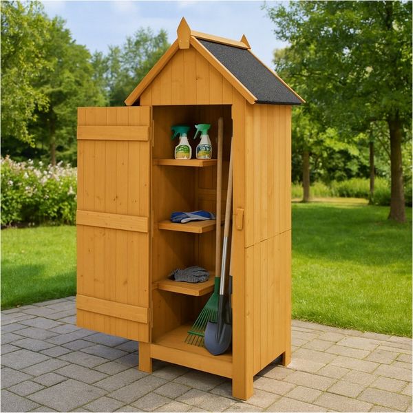 HTI-Living Garten-Geräteschrank Gerätschrank Wilbur Natur, (Stück, 1 St, 1 Gerätschrank)