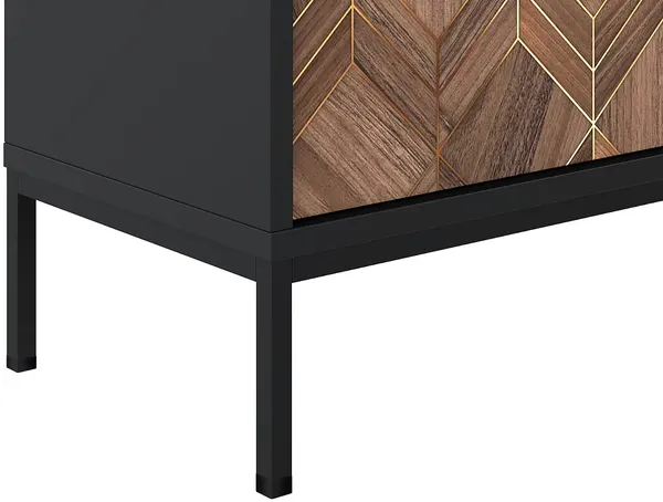 Vente-unique - MIALINE Sideboard Holz, Platte SchwarzBraun - B 49 cm x H 83 cm x L 185 cm Bild 6