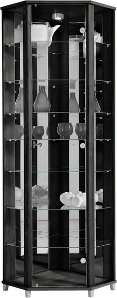 fif möbel Vitrine TRIO Eckvitrine/Glasvitrine 1x Glastür, perfekt für Sammler, Sammlervitrine