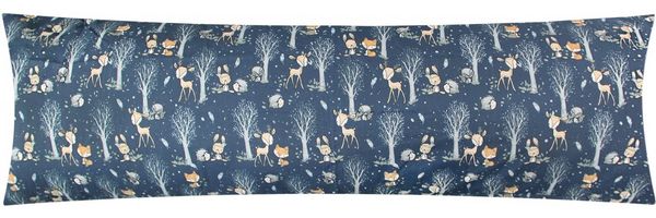 Heubergshop Seitenschläferkissenbezug, (1 Stück), 40x145cm Rehe Waldtiere Bäume Baumwolle Kinder (KY-Rehe-Waldtiere)