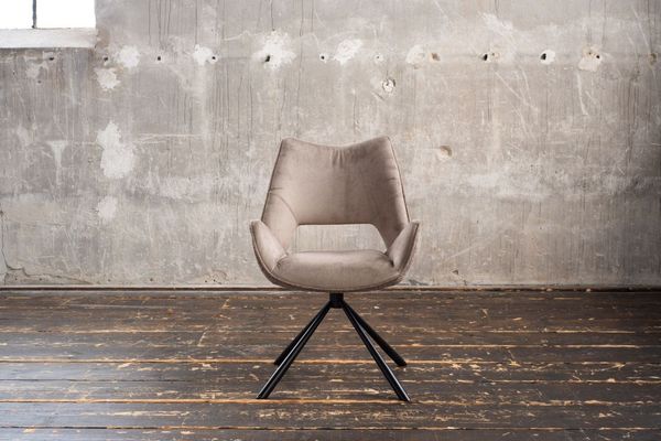 KAWOLA Esszimmerstuhl VELO Drehstuhl Stoff steingrau 89 x 61 x 57 cm