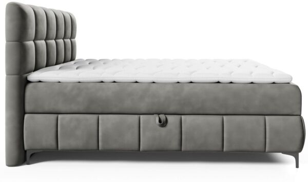 Boxspringbett Schlafzimmerbett SOPHIE 100x200cm Stoff Salvador Grafit Bild 3