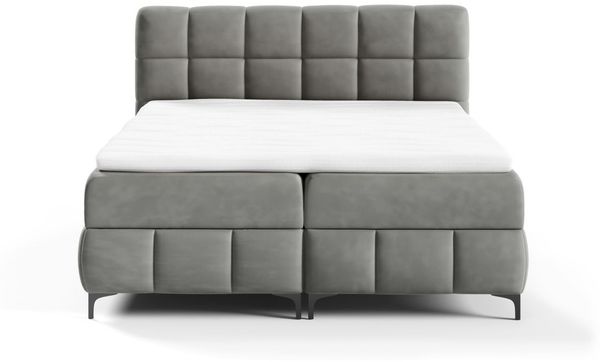 Boxspringbett Schlafzimmerbett SOPHIE 100x200cm Stoff Salvador Grafit Bild 2