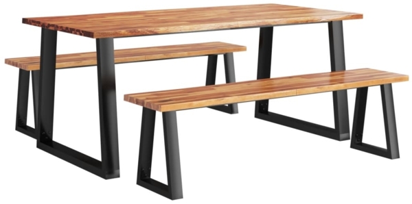 vidaXL 3-tlg. Essgruppe Baumkante Massivholz Akazie 3157527