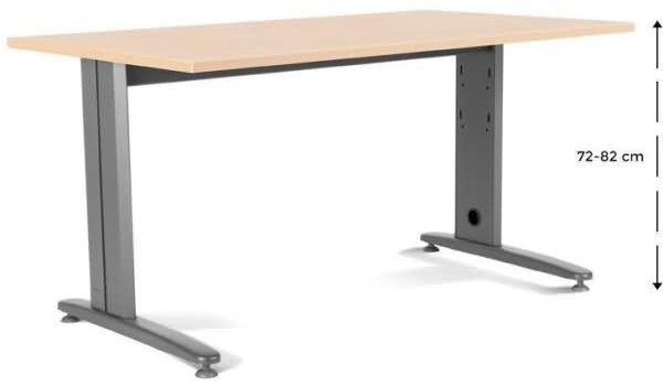 Rocada Schreibtisch Metal BxTxH 160 x 80 x 72 cm Platte einstellbar Gestell
