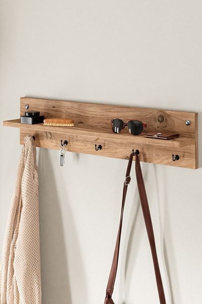 Wand-Garderobe /**/80.0/**/ x /**/10.0/**/ x /**/18.0/**/ cm Spanplatte Braun 89866630 [en. casa]