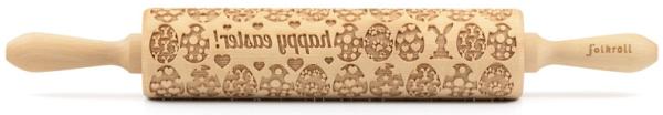 Folkroll Motiv Teigrolle Teigroller Happy Easter Länge 42cm 331392