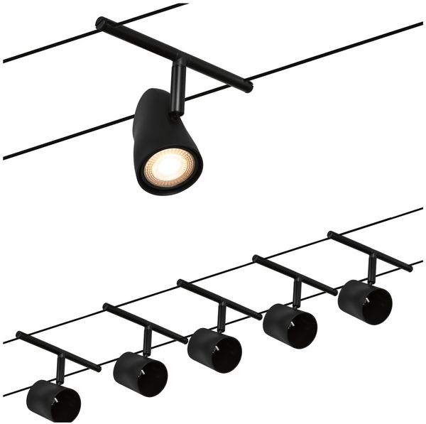 Paulmann No. 94469 Seilsystem Cup Basisset Schwarz 5x max. 10W DC 60VA