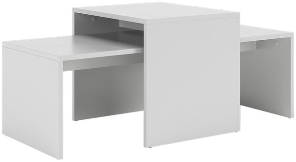 Couchtisch-Set Donat Weiß 100 x 48 cm ,2 Teile Vicco