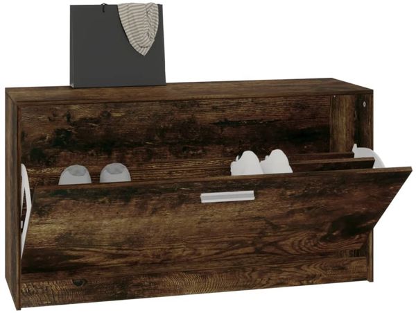 vidaXL Schuhbank Räuchereiche 80x24x45 cm Holzwerkstoff 342644 Bild 4