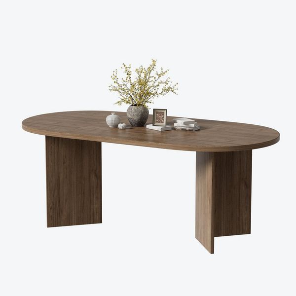 TWSOUL Esstisch Moderner Esstisch 200×90 cm, großer Holztisch für 6–8 Personen, V-förmige Beine, Konferenztisch in Holzoptik