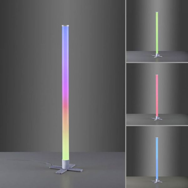 RGB LED Wand-/ Stehleuchte, Fernbedienung, viele Modi, H 103 cm