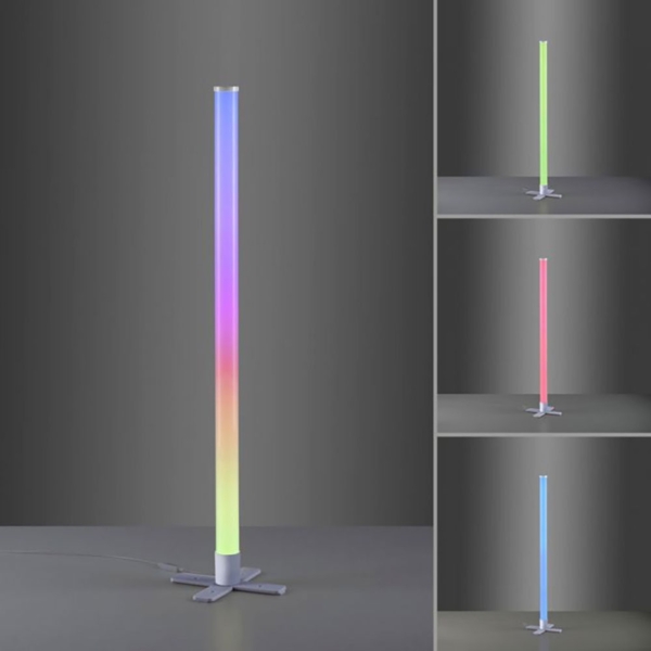 RGB LED Wand-/ Stehleuchte, Fernbedienung, viele Modi, H 103 cm